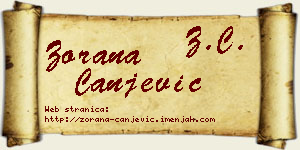 Zorana Canjević vizit kartica